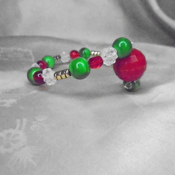 Holiday Bracelet NEW DESIGN! Christmas Jewelry OOAK Xmas Bangle - Picture 4 of 12